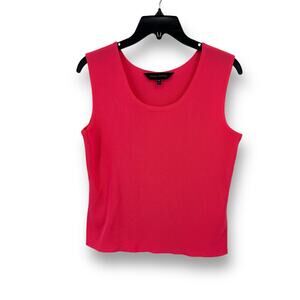Ming Wang Bright Pink Tank Top Shell Womens Size PS Petite Small Acrylic